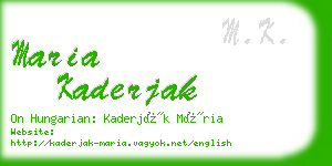 maria kaderjak business card